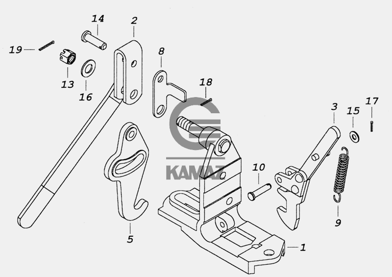 Запор кабины камаз 5320